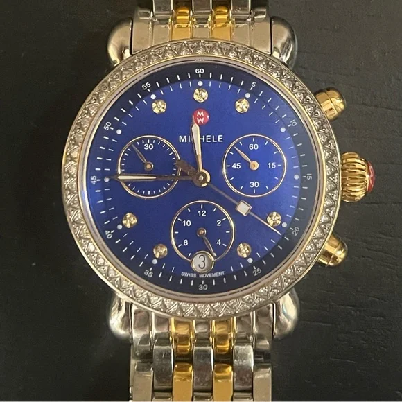 Michele Watch Two Tone Gold Silver Csx Stainless Blue Dial Michele CSX Women main image 3